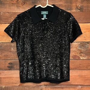 ✨ RALPH LAUREN 90s Vintage Sequin Polo Sweater ✨